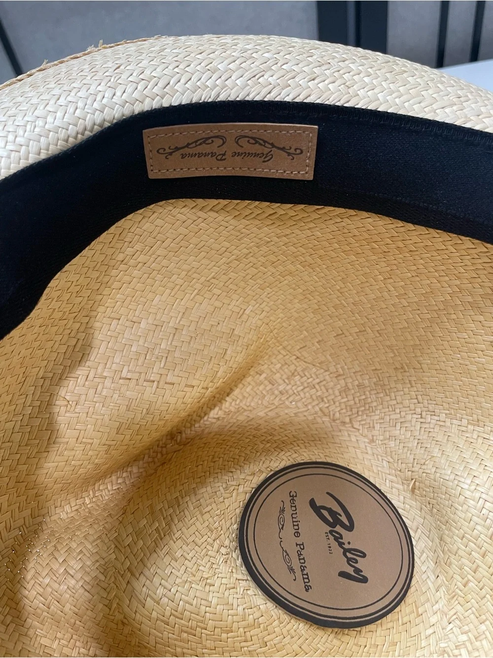 Bailey of Hollywood Genuine Panama Straw Fedora Hat Tan Wide Brim X-Large